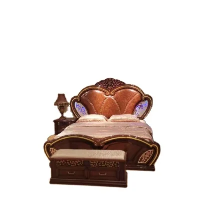 African style hot selling furniture bedroom wooden set wholesale prices to the hotel