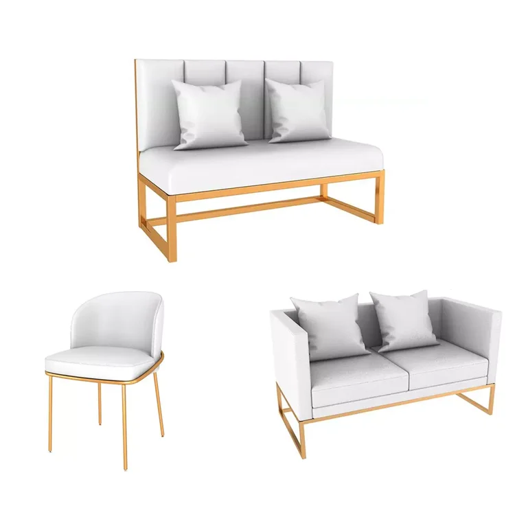 
Wholesale Classic Fabric Double Seat Leather Sofa Commercial Furniture Couch Fashion Velvet Restaurant Cafe Booth Sofa 