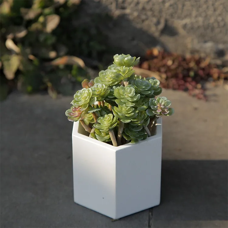 Simple Hexagonal Cement Flower Pot Wholesale Custom Home Decoration Succulent Plant Desktop Flower Pot Garden Balcony Vase