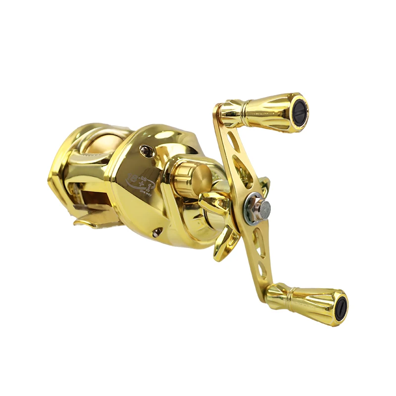 KALIOU S177 S178 New Arrival  Metal Gold Color 18+1BB Double Brake Water Droplet Maxdrag 10kg Salt water Fishing Reel