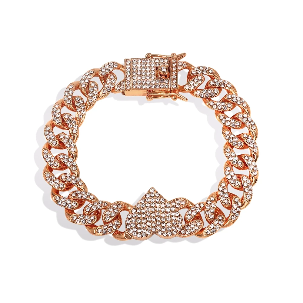 duyizhao factory hip hop bracelet hip hop moissanite bracelet diamond bracelet gold