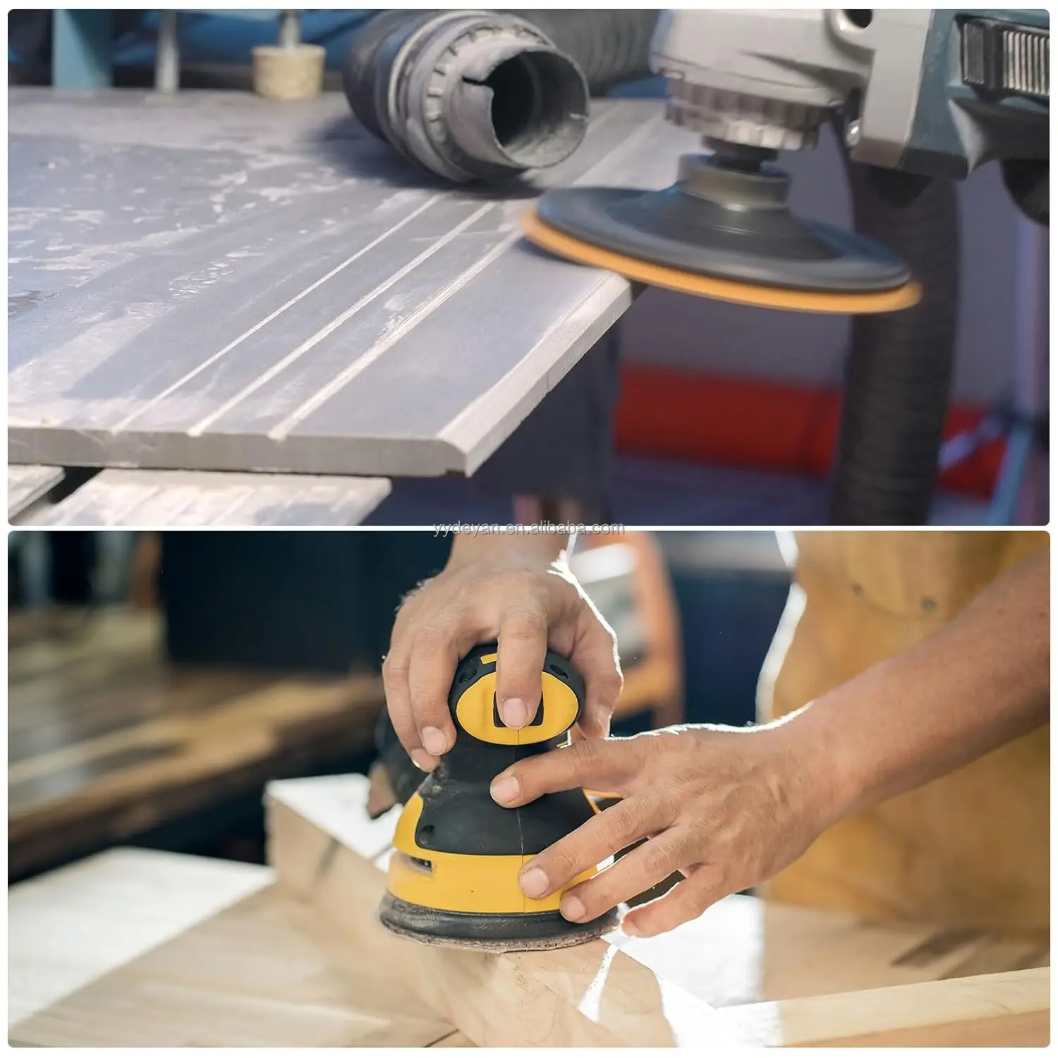 5 Inch 8 Hole Green Coloured Sandpaper Polyester Film Backed Green Sandpaper Auto Paint For Automotive Paint Woodworking