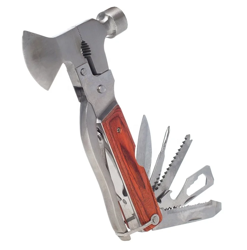 Stainless Steel outdoor multi-function Camping Survival Hammer Portable hammer multi tool