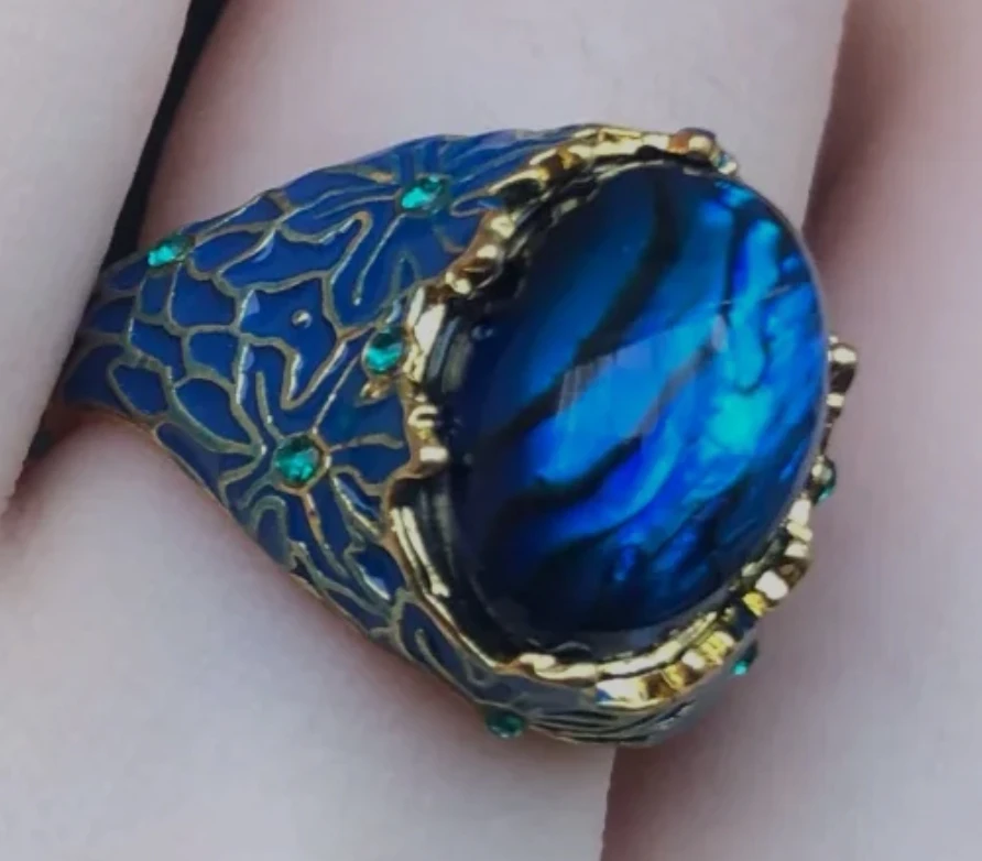 Customized  Adjustable 925 sterling silver hand carved flower engraving custom ring with gemstone