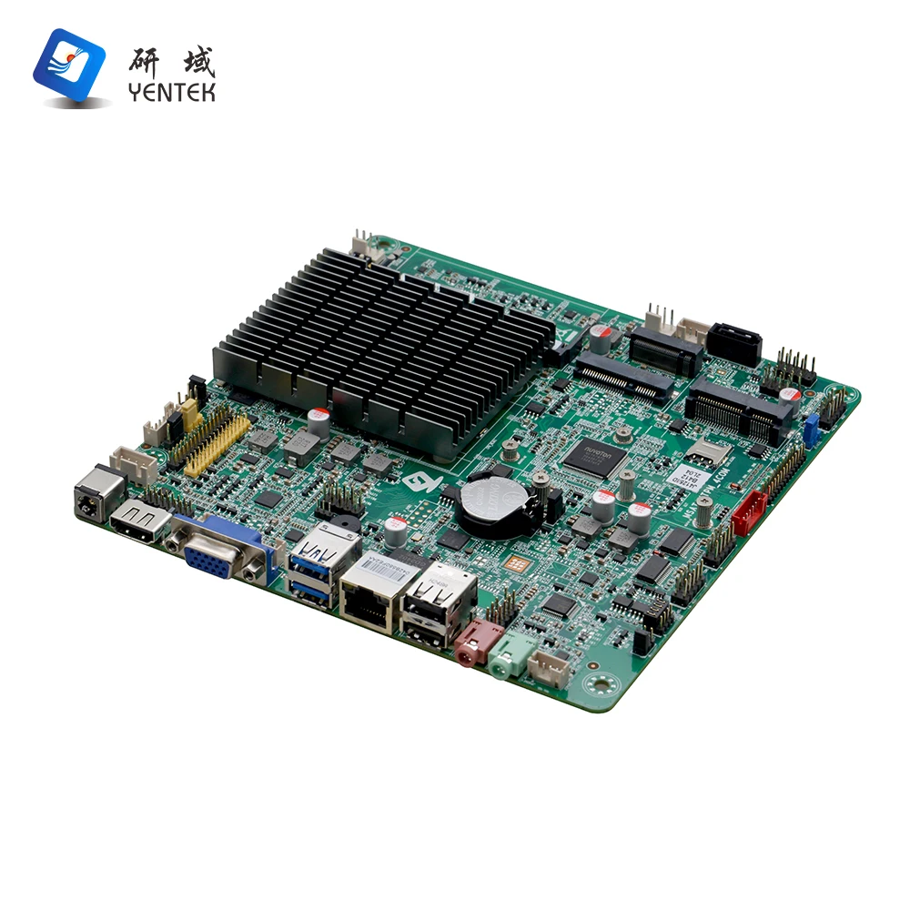 YENTEK Intel Celeron J4125 industrial motherboard with processor DDR4 MSATA VGA HD LVDS LAN 2 COM mini itx motherboard