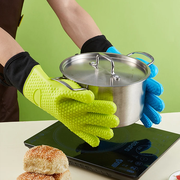 Heat Resistant Kitchen Perfection Silicone Smoker Microwave  Oven Gloves For Baking