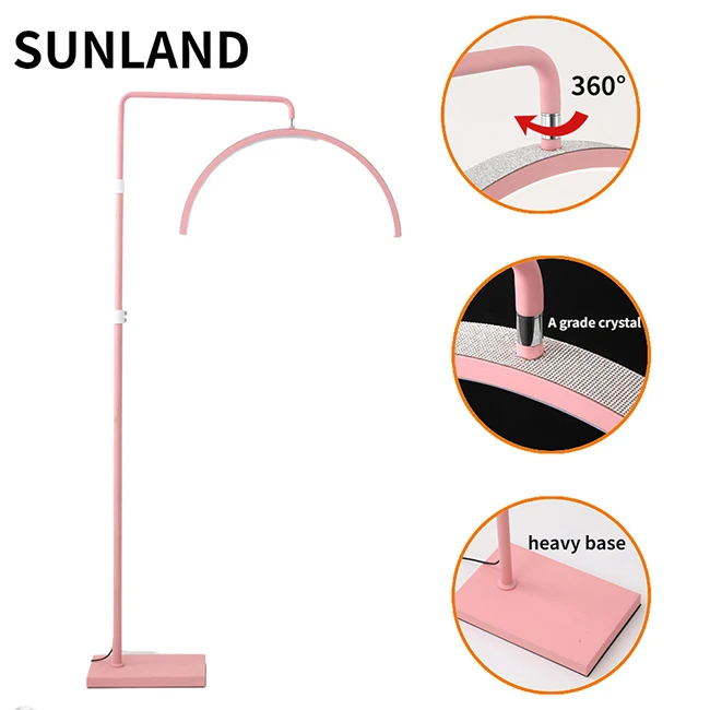 Nisoul half moon ring silver lampe demi lune lashes pink half moon light  half moon nail lamp