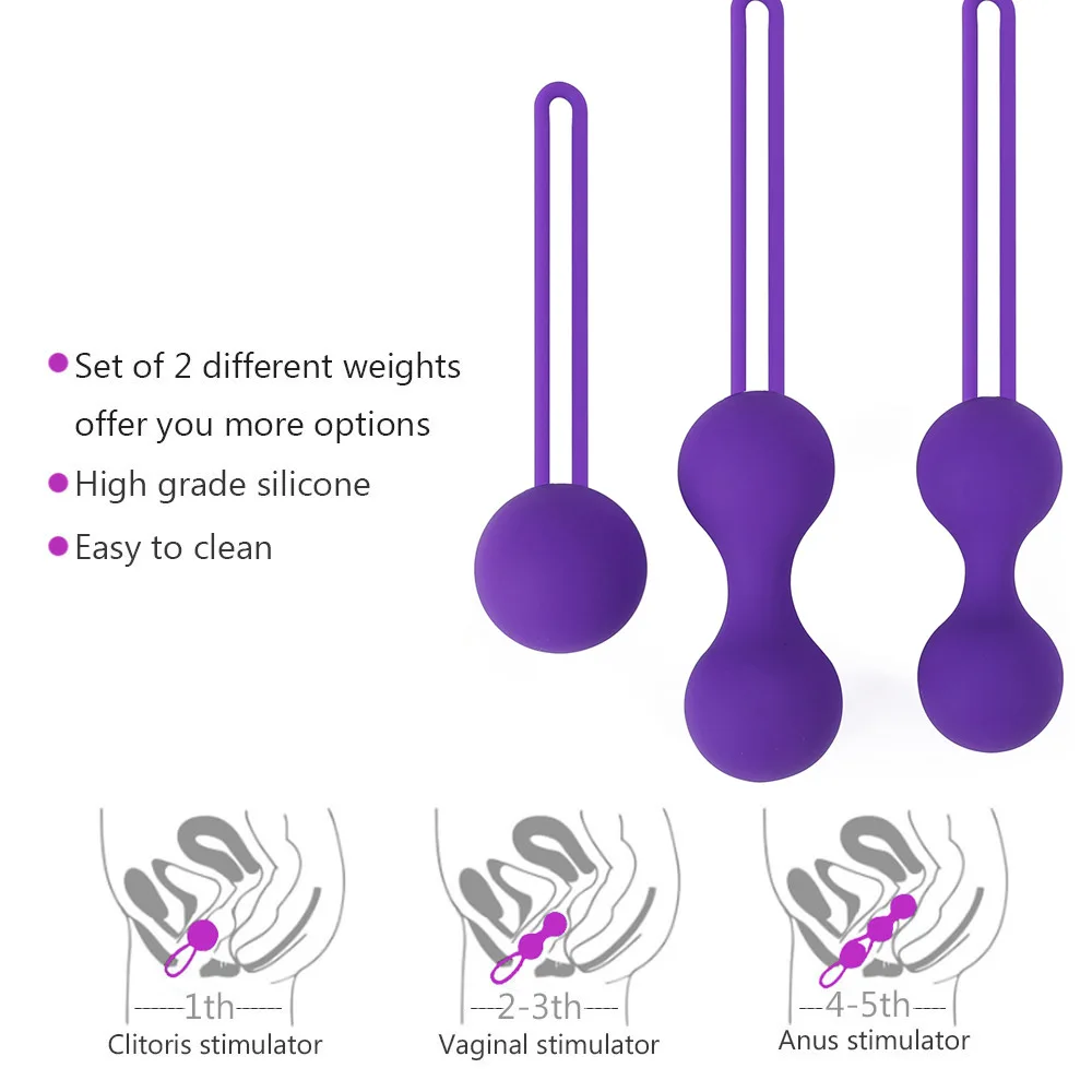 3Pcs Silicone Vaginal Balls Sex Toys For Women Vagina Tighten Exercise Chinese Kegel Balls Vibrator Pelvic Ben wa Anal balls