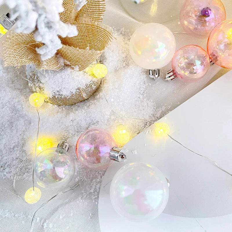 3cm luxury factory supplier Christmas tree balls ornament Dazzling transparent plastic ball set