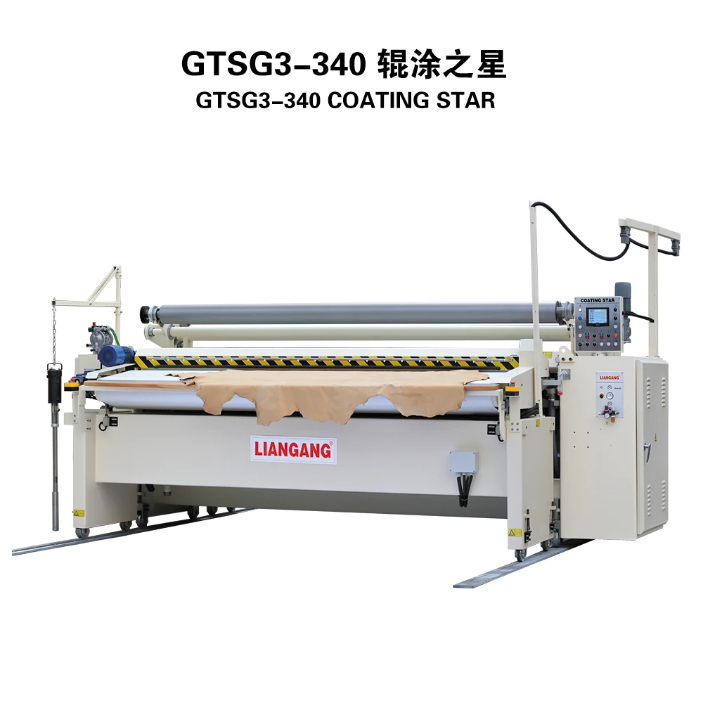 tannery leather chemicall wax oil roller coating machine for PU PVC artificial leather or split leather