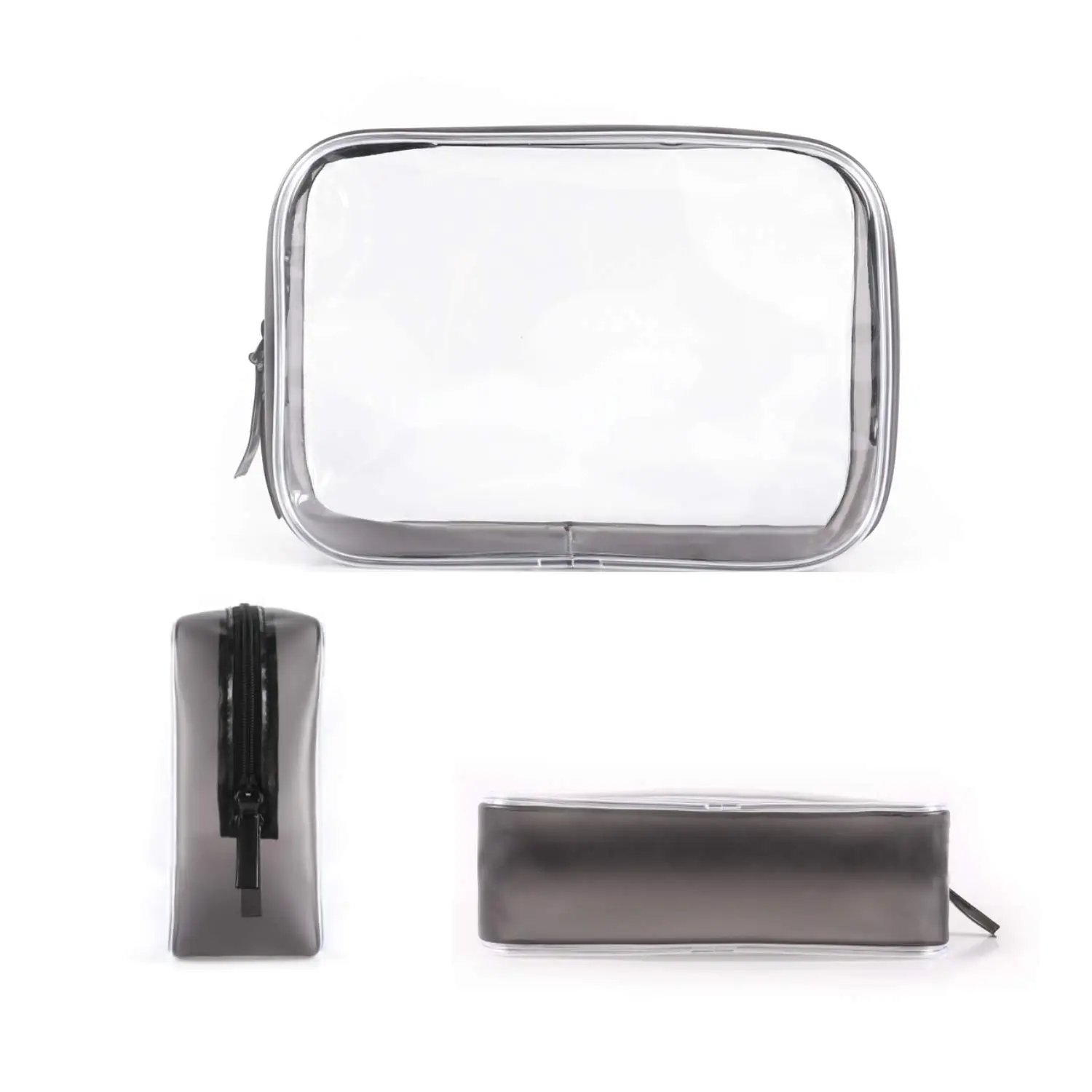 Custom Portable Waterproof Clear PVC Pouch Wash Kits Set Storage Organizer Travel Toiletry Makeup Bags Transparent Cosmetic Bag