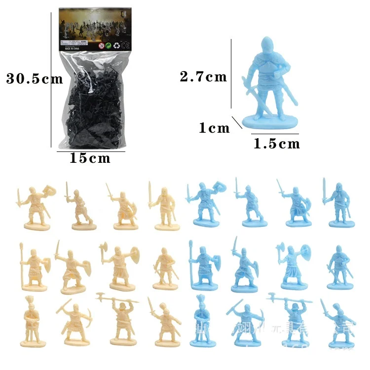 3 cm PE 200pcs 2colors Miniature Army Military Toy Figures Wholesale Ancient Roman Soldier Action Figures Set for play kids 5+