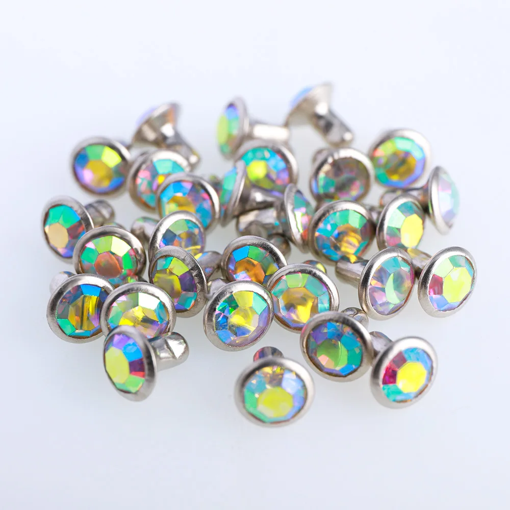 QIYI Glass Rhinestone Rivets Studs Spikes Brass Strass Decoration Horse Bridle Glass Stones For Leather Clothes Shoes