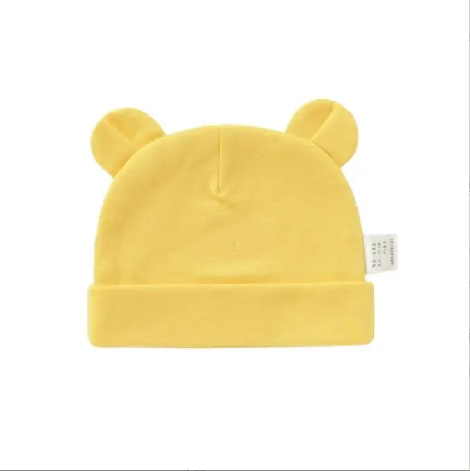 Sleep Stripe Caps Headwear Boys Girls Cute Cotton Soft Beanies Toddle Double Ear Skull Caps Infants Fetal Cap Newborn Hats