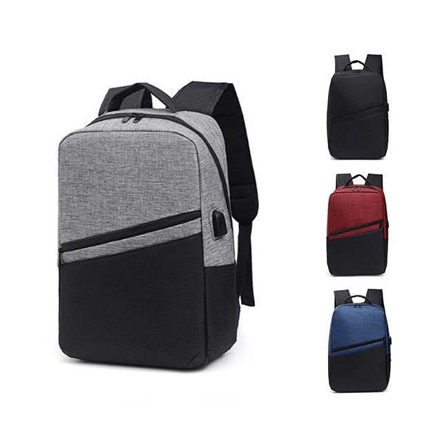 Custom oxford travel backpack office computer bag laptop backpack with USB charging port for men