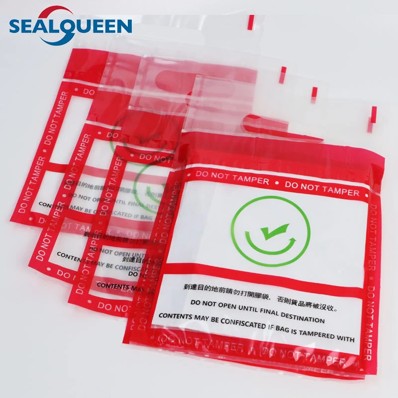 Custom Printed Bank Money Deposit Plastic Satchel Envelopes Tamper Evident Security Bag