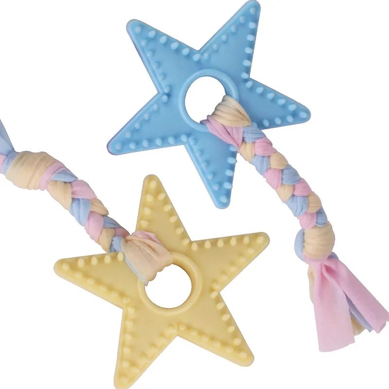 Креативные жевательные игрушки для домашних животных цветная Звезда Хлопок Веревка Кошка Собака Жевательная молярная Интерактивная TPR игрушки для домашних животных