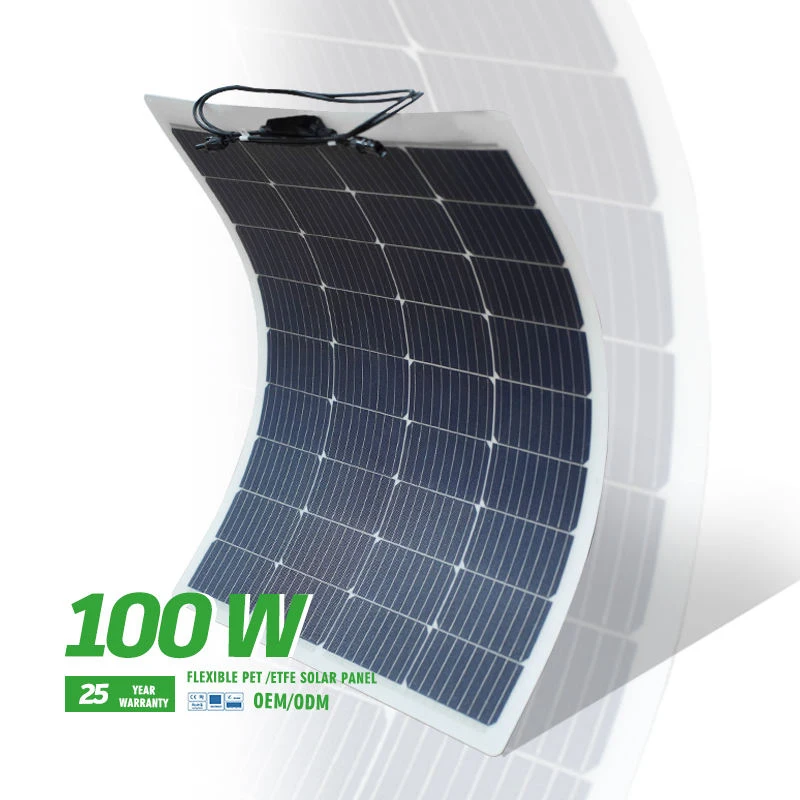 Extra Strength Light Weight Etfe Semi Flexible Sticker Solar Panels 100w 100watt For Balcony Battery Camping