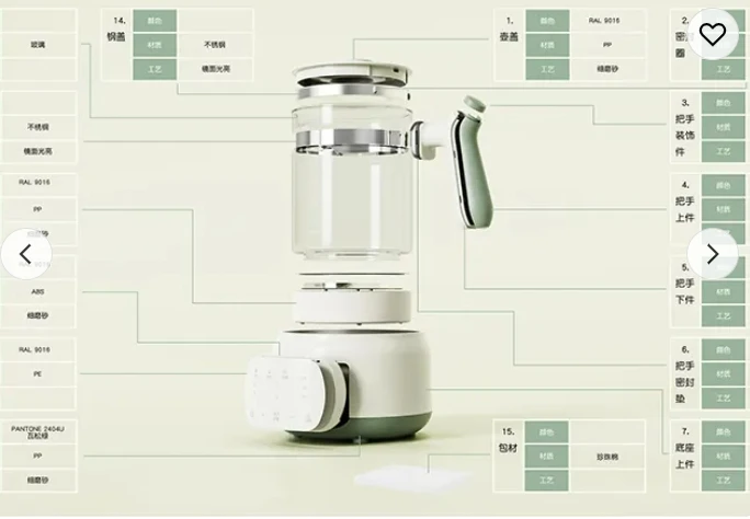 new model Food Grade Materials Electric Milk Tea Kettle Multi-function Baby Water Milk Boiler Electric Kettle