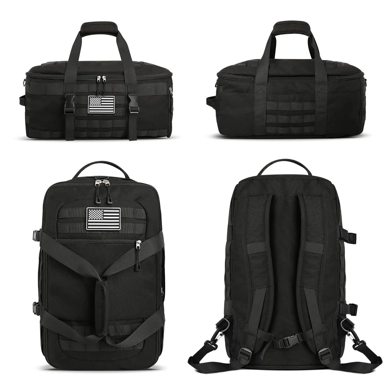 3 in 1 Carry on Travel Backpack Men Tactical Duffle Gym Bag Weekender Overnight Range Bag with Wet Pocket
