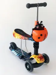 2021 Wholesale multifunction kids safety colorfull scooter LED Flashing PU Wheels toddler kick scooter