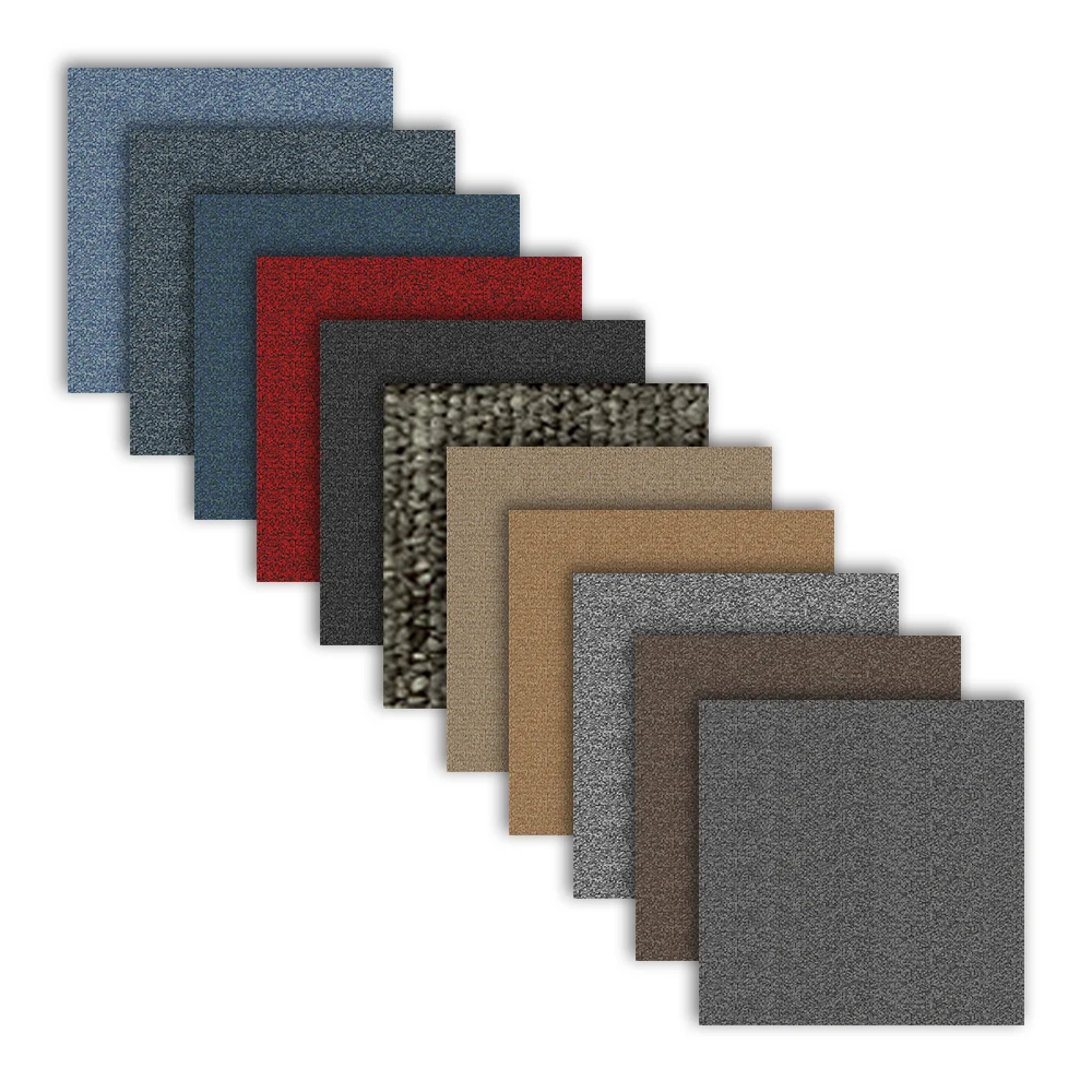 Черная ковровая плитка Съемная напольная битум сплошной цвет PP самоклеющаяся квадратная