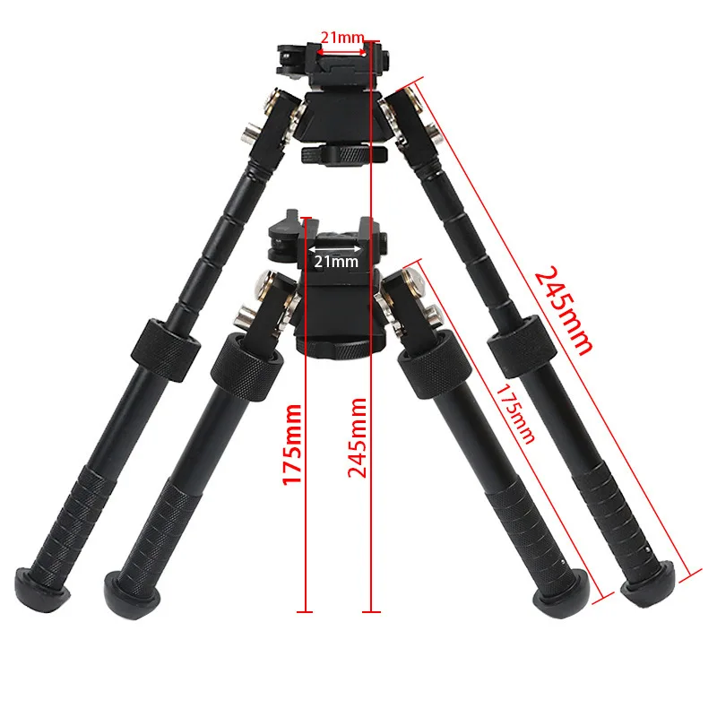 Tilt 360 Degree Rotation V8 Bipod Retractable Tactical Elastic Bipod