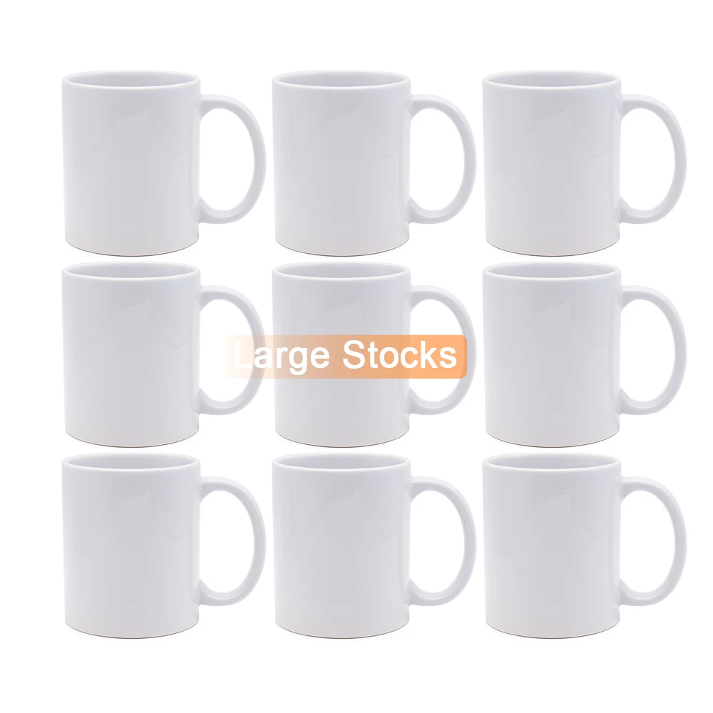 11oz Sublimation Mugs Blank White Coated Custom Ceramic Mugs Coffee Cups Cocoa Milk Tea Mug DIY Gifts