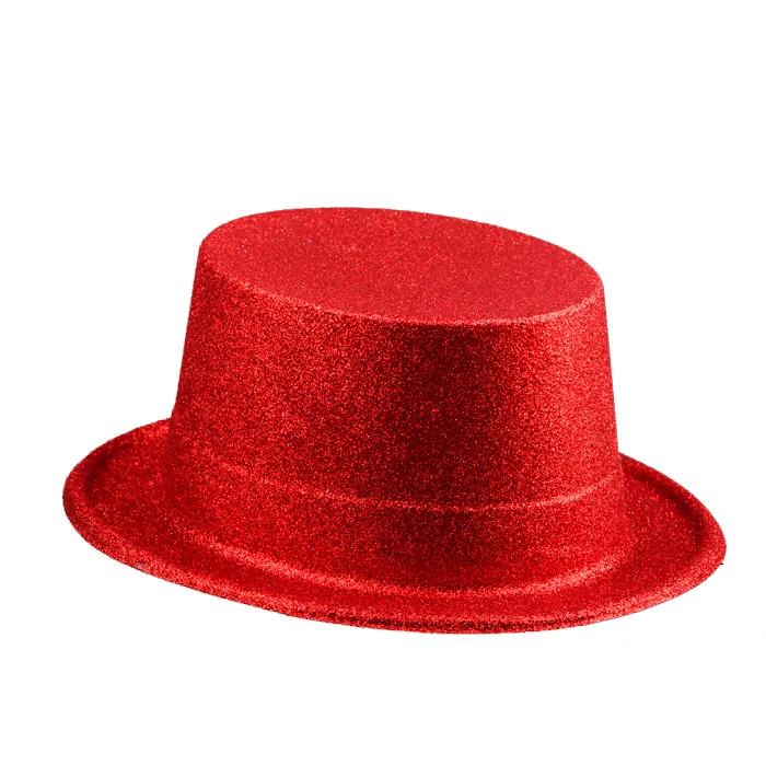 GG wholesale Retro British Style Jazz Hat Gold Powder Sequin Top Hat Carnival Festival Bar Party Props