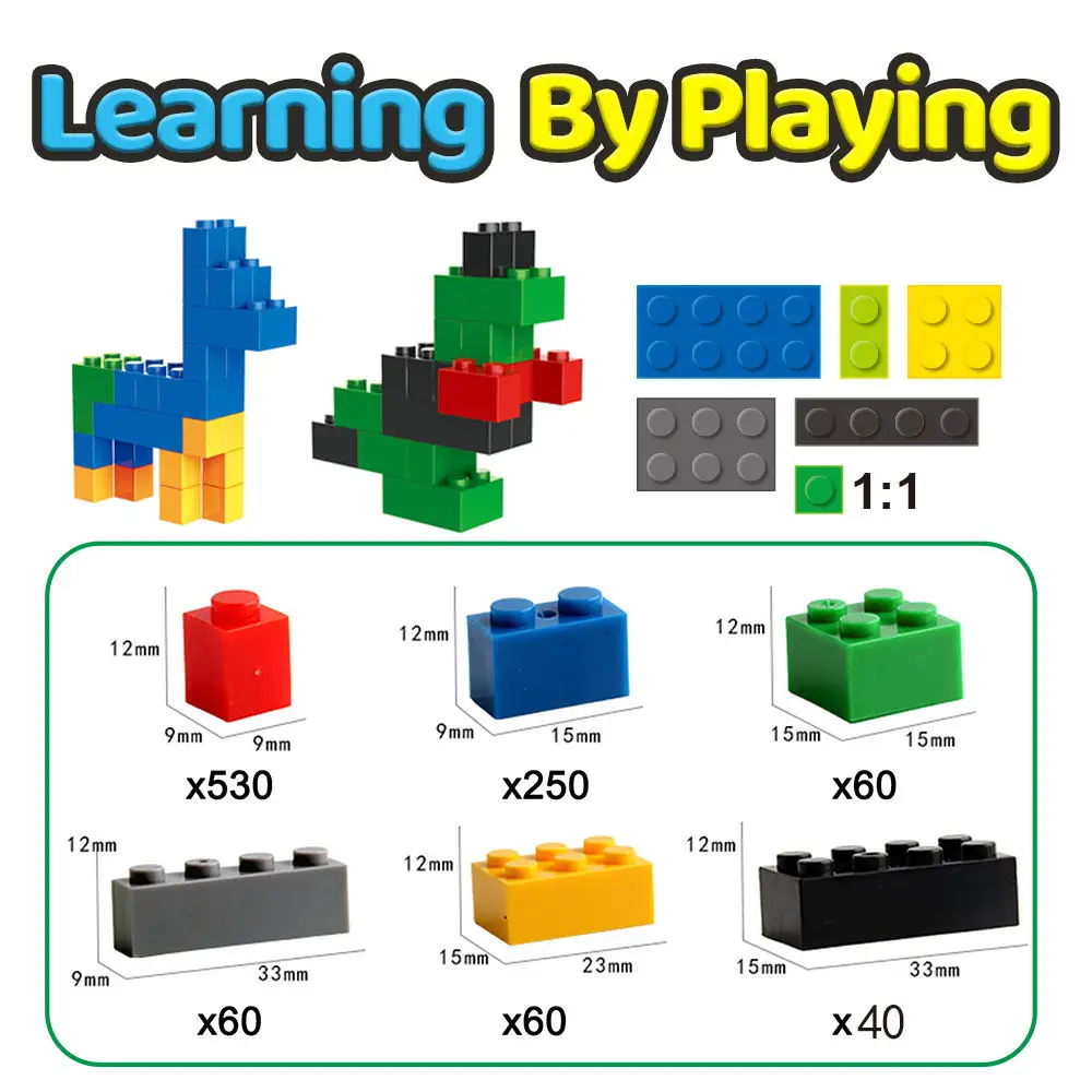1000pcs Classic Building Bricks STEM Construction Blocks Toy Game Science Engineering Maths Educational Fancy Bricks