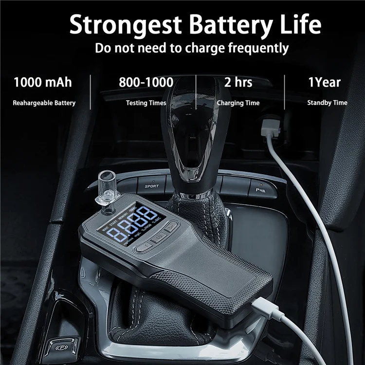 Factory OEM ODM Fuel Cell Alcohol Tester VA Screen Portable Alcohol Checker Alcohol Breathalyzer