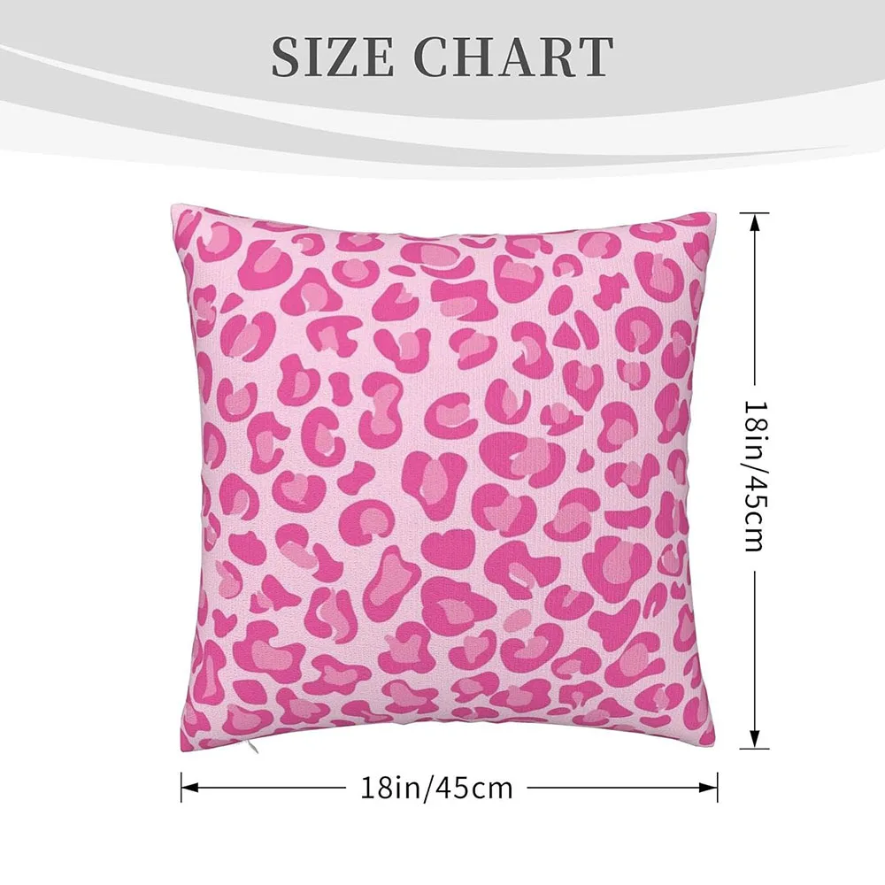 A459 Pillow Case Square Pillowcase Soft Throw Cushion Cover Home Decor Living Room Couch Sofa Car Faux Cheetah Pink Pillow Case