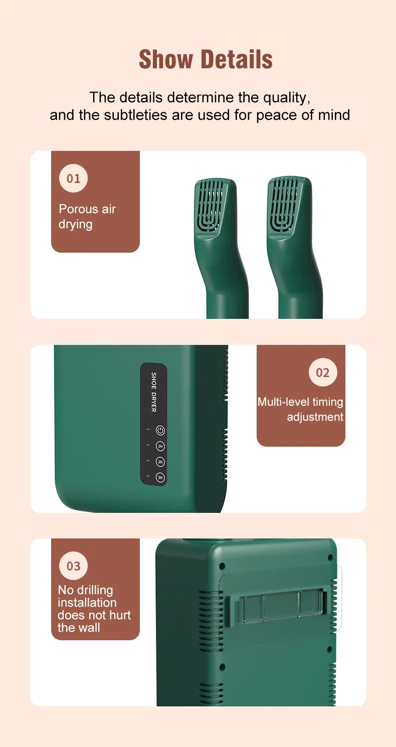 220V/110V Timed Shoe Dryer Deodorant Fast Dryer Heater Deodorizer Dehumidifier Device Foot Warmer Heater