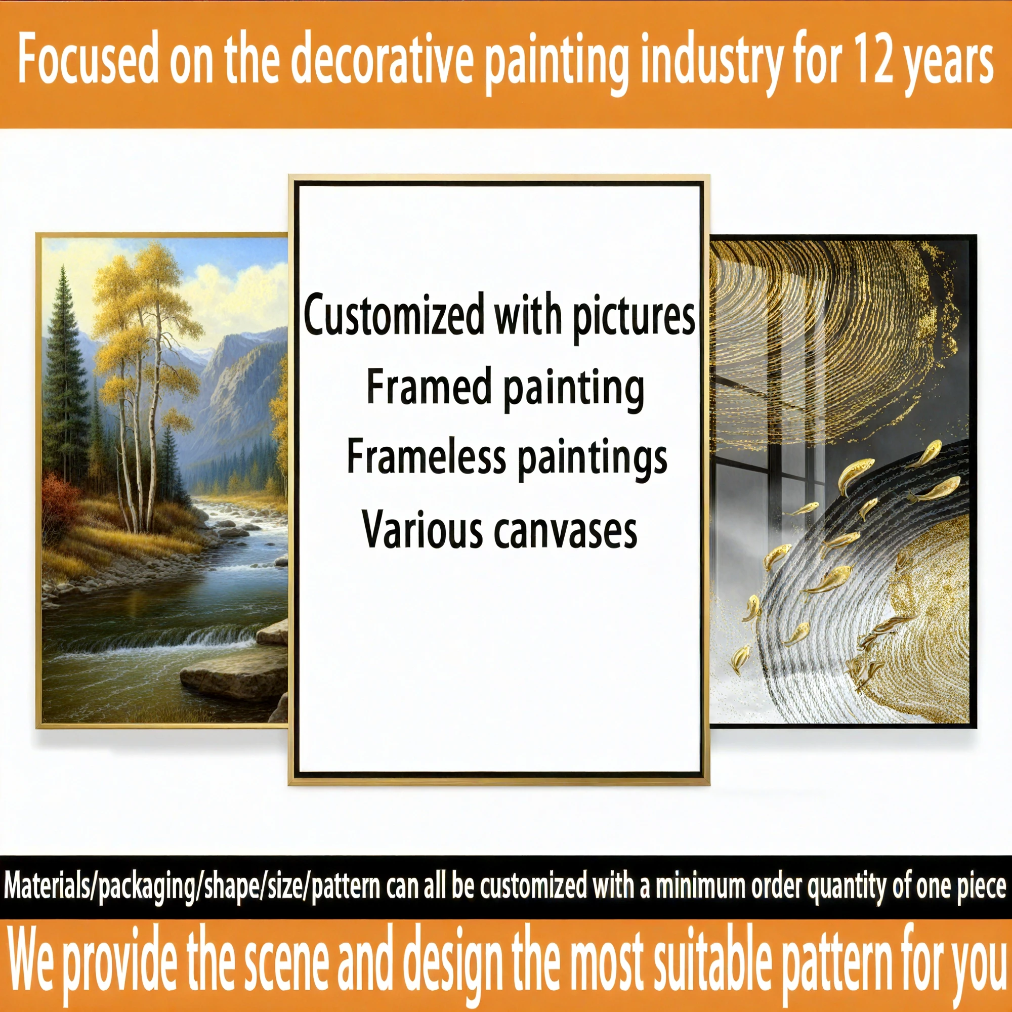 Creative, modern, high-quality, high-definition paintings, fashionable home decoration, 3D murals, crystal porcelain paintings
