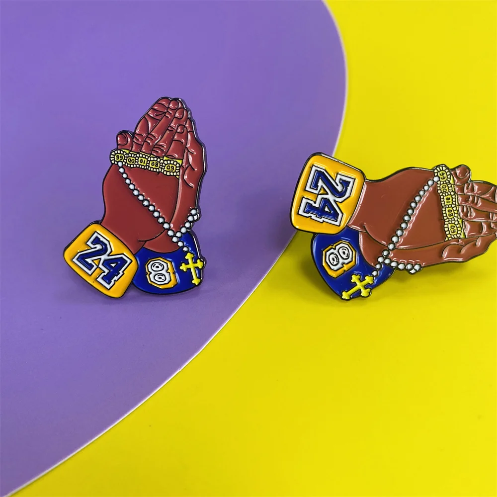 Design Lakers Kobe Hat Pin Soft Enamel Pin Badge Nba Superstar Kobe Bryant Brooch Lapel Pin With Backing Card