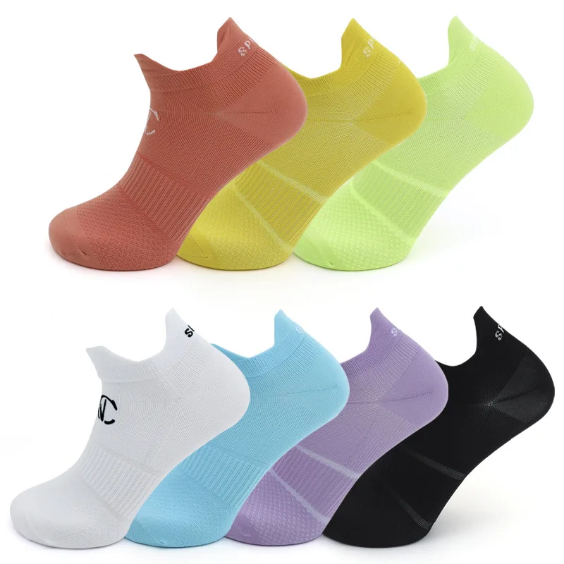Sports Custom Logo Men Women Ankle Athletic Trainer Low Cut Heel Tab Outdoor Riding Warm Cushion Basketball Running Sport Socks