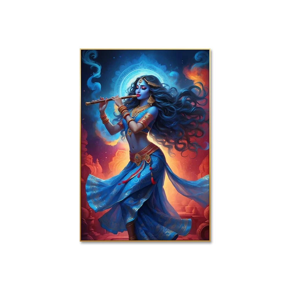 Большой Настенный декор Krishna из закаленного стекла