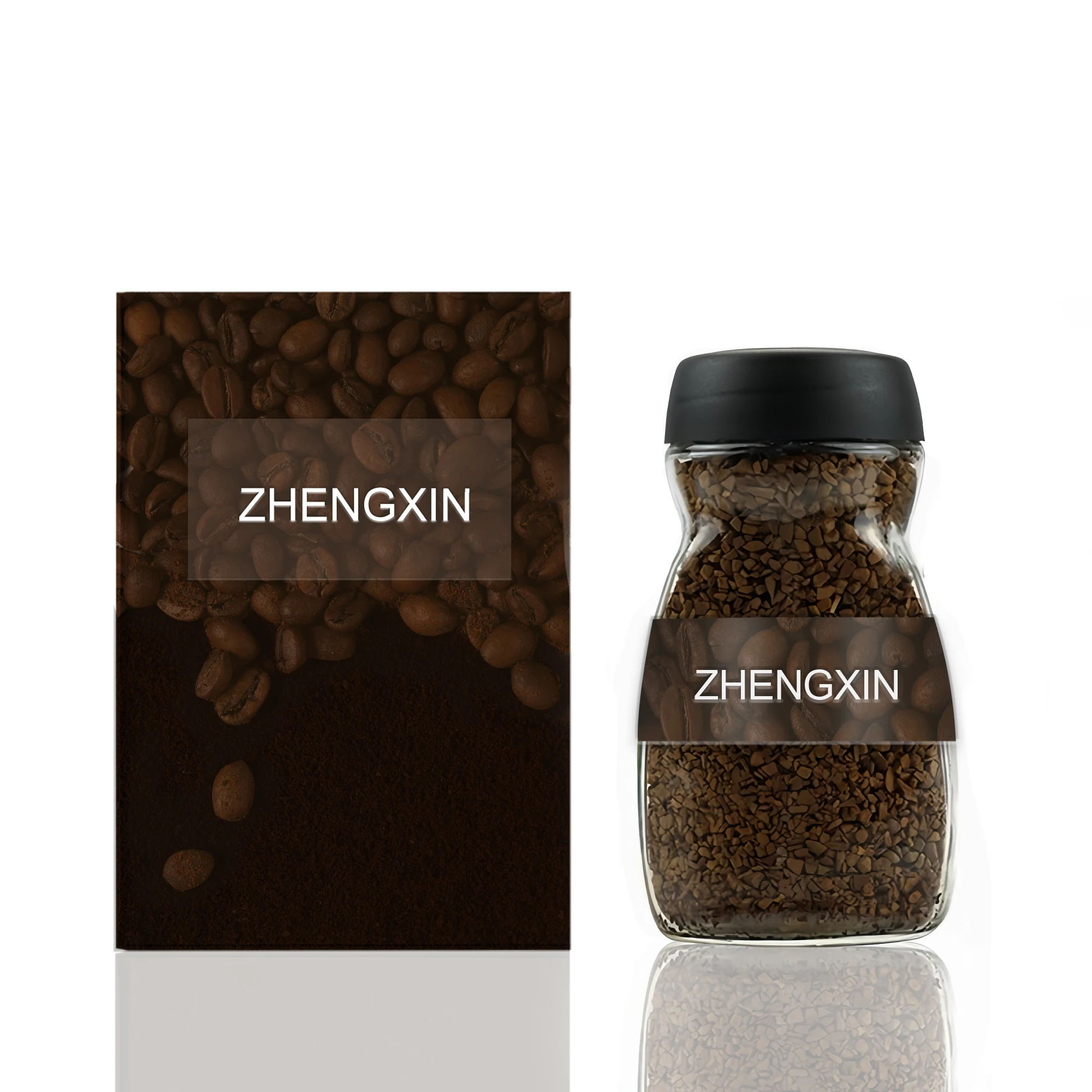 Wholesale instant coffee glass jar 200ml 400ml vacuumized glass sealed coffee jar with lid