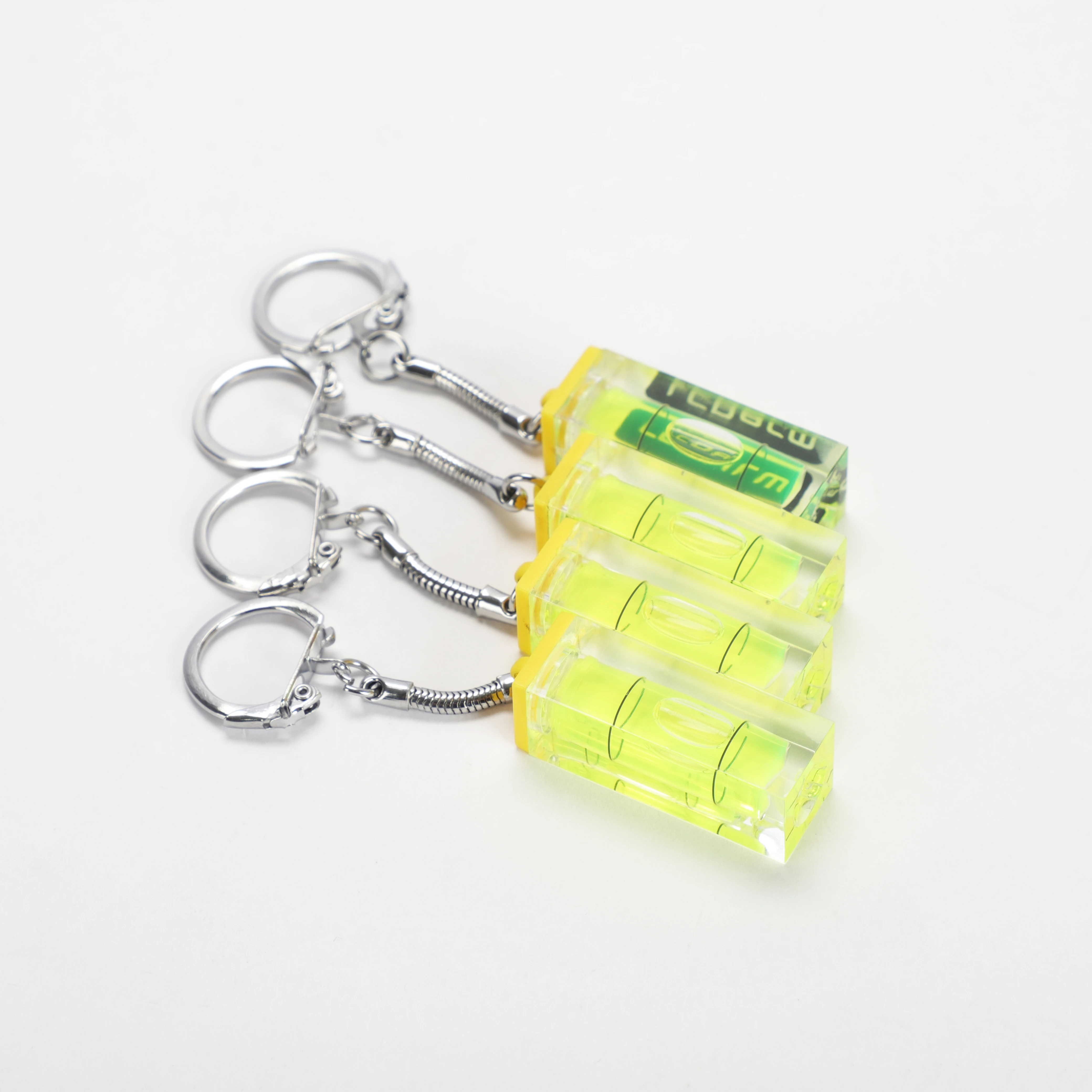 Customized Logo Printing High Precision Tube Keychain Mini Spirit Level Keyring Spirit Bubble Level