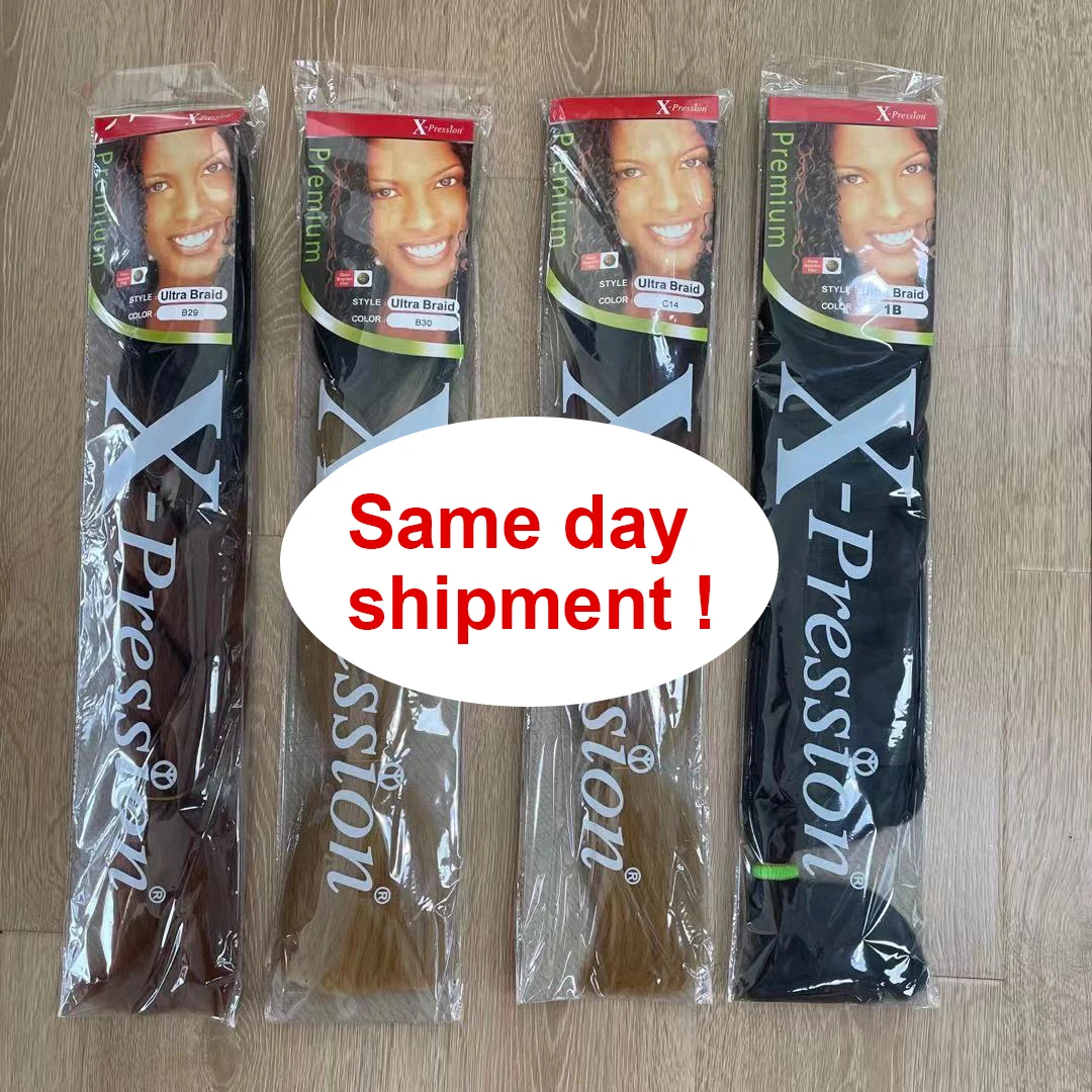 top quality cheap wholesale x-pressions 41inch 82inch pre stretched pre-stretched outres braiding hair synthetic