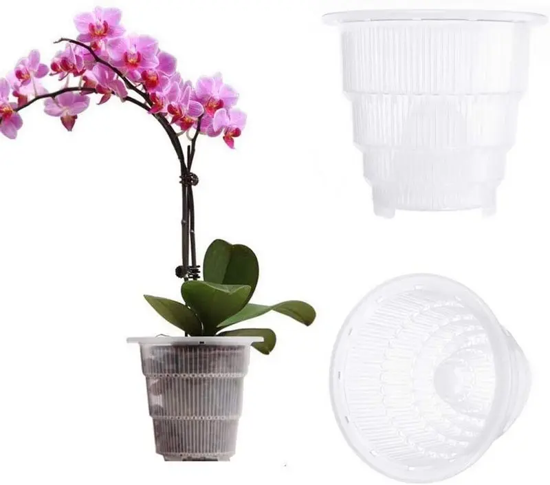 Plastic Clear Slotted Orchid Pots Inner Planter Cups for Orchids Planting container air hole orchid pot
