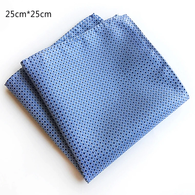 25cm Pocket Square Rayon Silk Print Mens Hanky Polka Dot Floral Paisley Handkerchief Fashion Classic Wedding Party Pocket Square