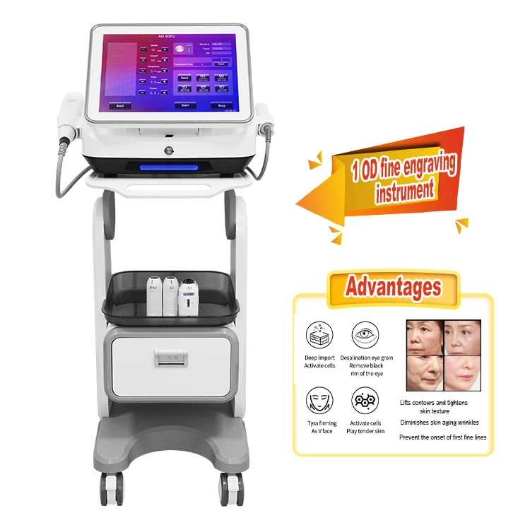 2 In 1 Multifunctional Portable 10d Hifu Machine Skin Tightening Carving Handle Machine Wrinkle Removal Skin Knife