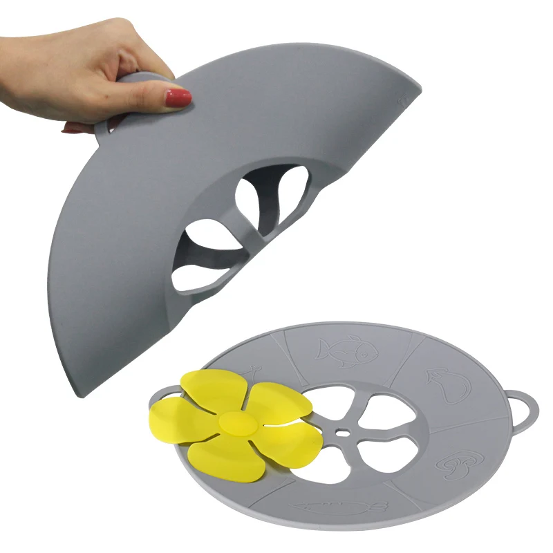 Food grade silicone kitchen accessories flower shape spill stopper cooking tool