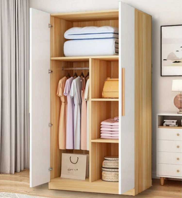 Wooden wardrobe cabinet bedroom wardrobe clothes closet simple and convenient organizer