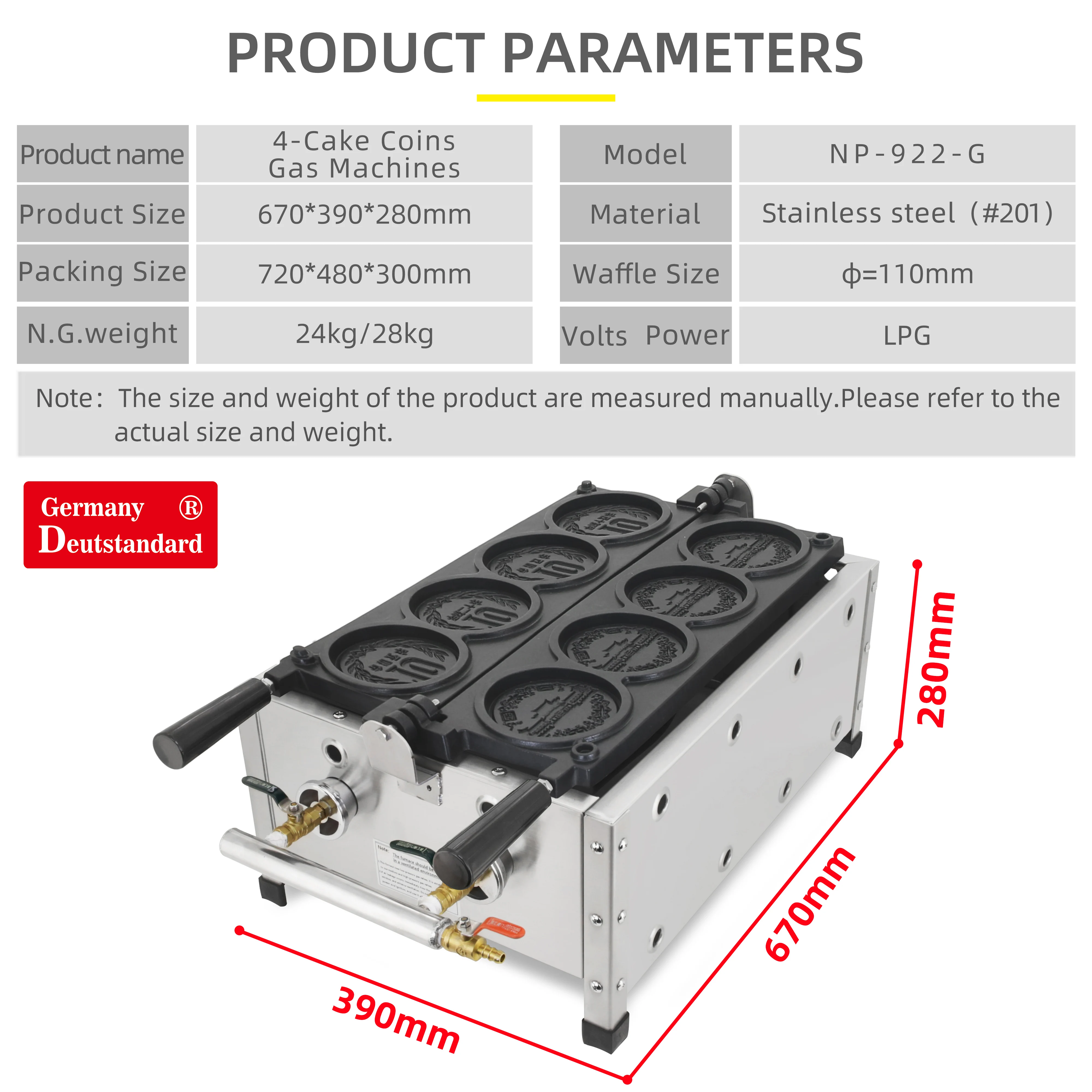 gas mini coin shape waffle maker