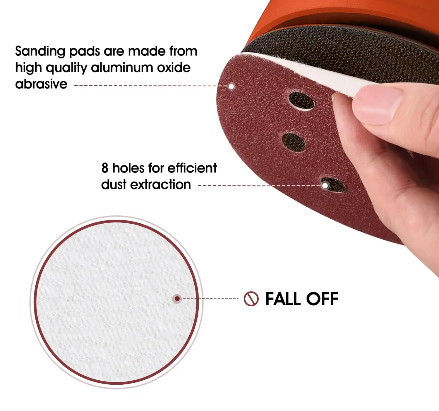 150pcs-set 1800pcs-carton 5 Inch Premium Aluminum Oxide 120 Grit Sanding Discs Hook Loop Sandpaper Random Orbital Sander