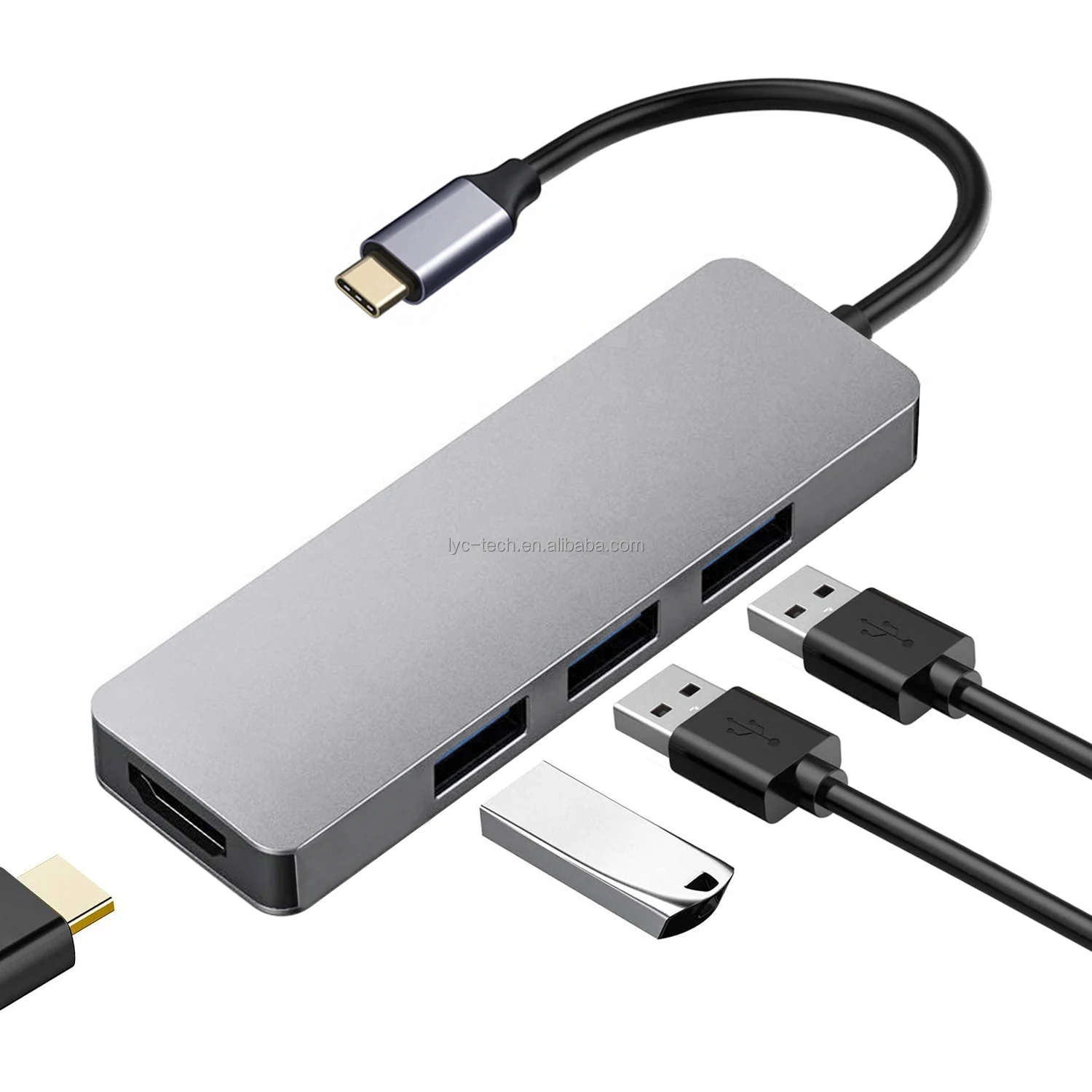 
 4 в 1 usb type c hub card 3,0 для компьютерной периферии, оптовая продажа  