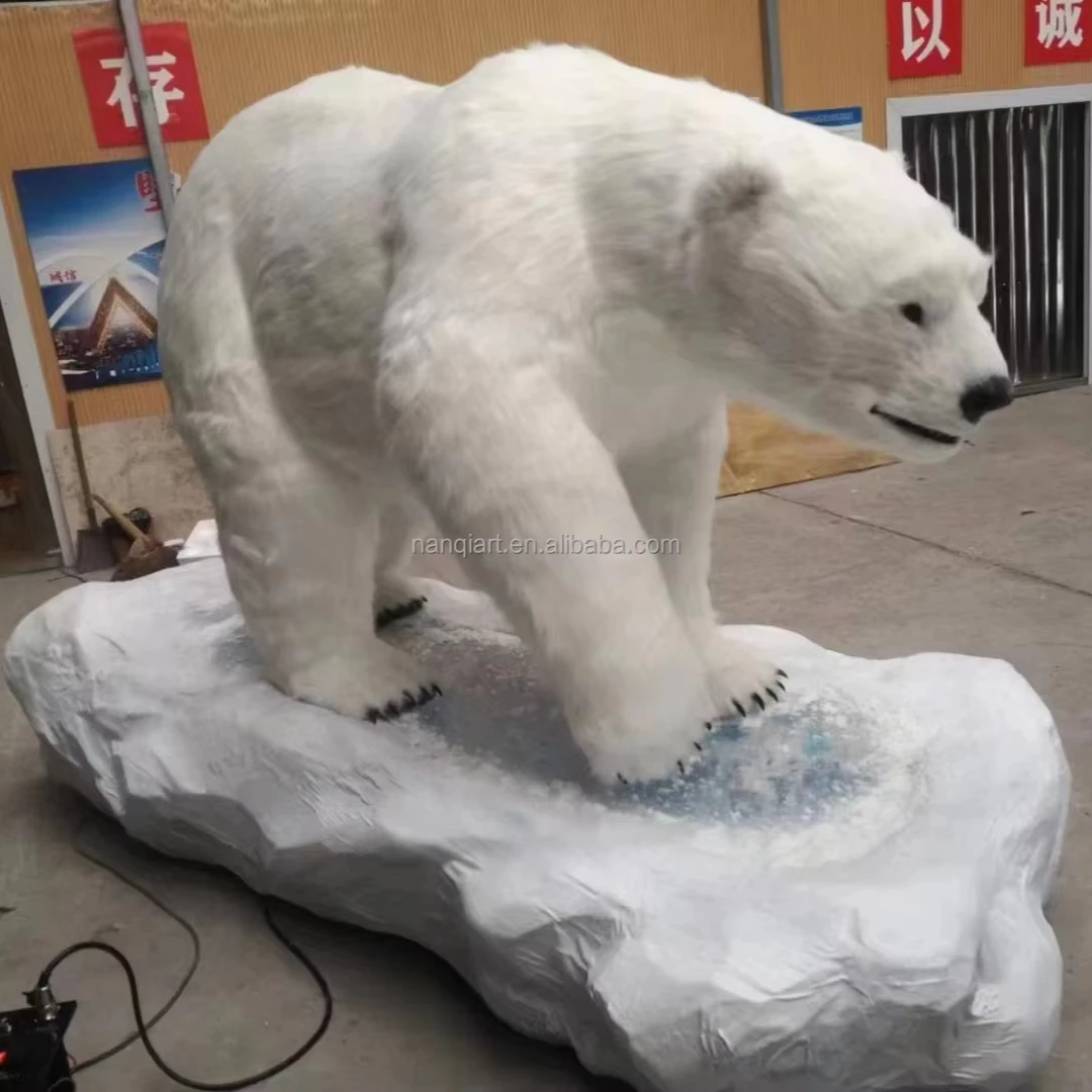 Guangzhou Namchi Factory Hand Craft Custom Made Good Quality Moving Realistic Life Size Animatronic Polar Bear Statue