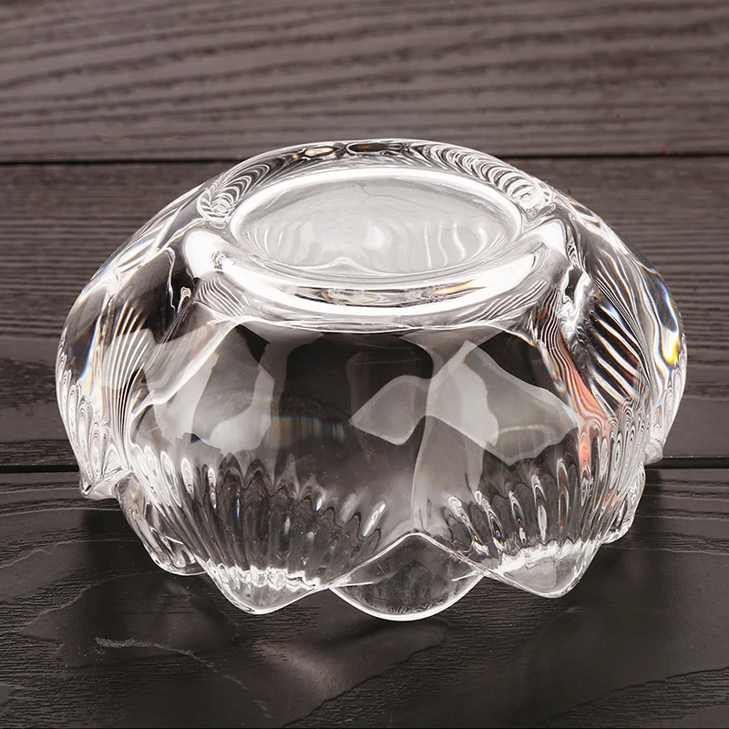 Buddhist articles high foot lotus butter lamp lamp holder candle cup glass candlestick Buddha offerings
